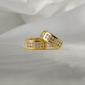 Brinco Argola Cravejada 71 Folheada Ouro