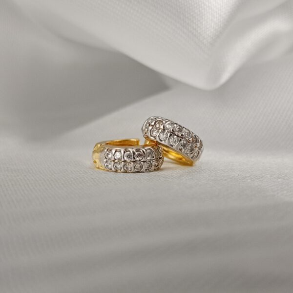 Brinco Argola Cravejada 10 Folheada Ouro