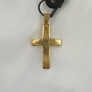 Pingente Cruz Curvada Folheada Ouro