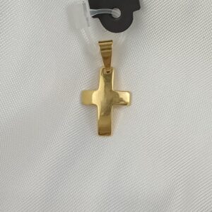 Pingente Cruz Curvada Pequena Folheada Ouro