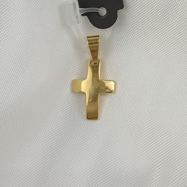 Pingente Cruz Curvada Pequena Folheada Ouro