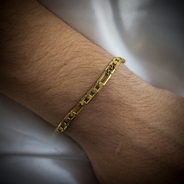 Pulseira Alternada 60 Folheada Ouro - Imagem 2