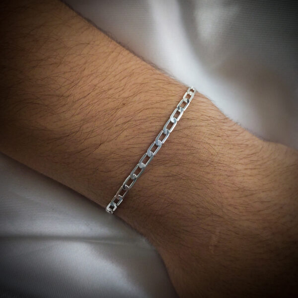 Pulseira Groumet 12 Folheada Prata - Imagem 2